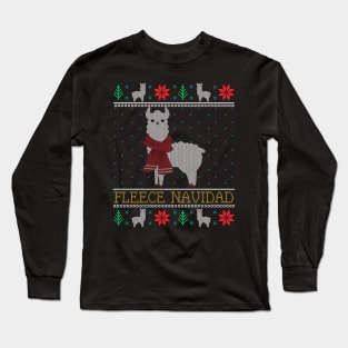 Llama Alpaca Ugly Christmas Xmas Gifts Long Sleeve T-Shirt